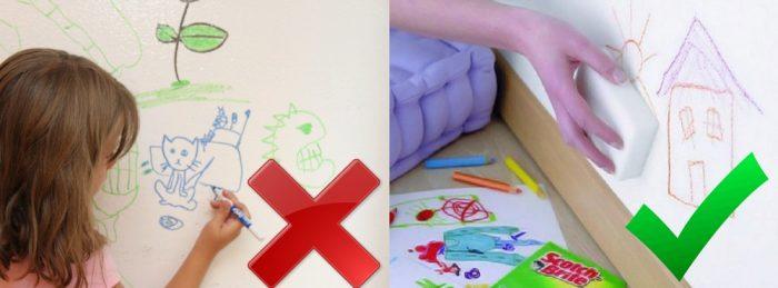 Старайтесь выбирать обои и краску, которые можно легко отмыть