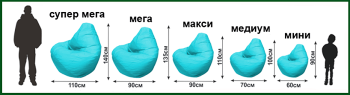 Размеры кресла-мешка