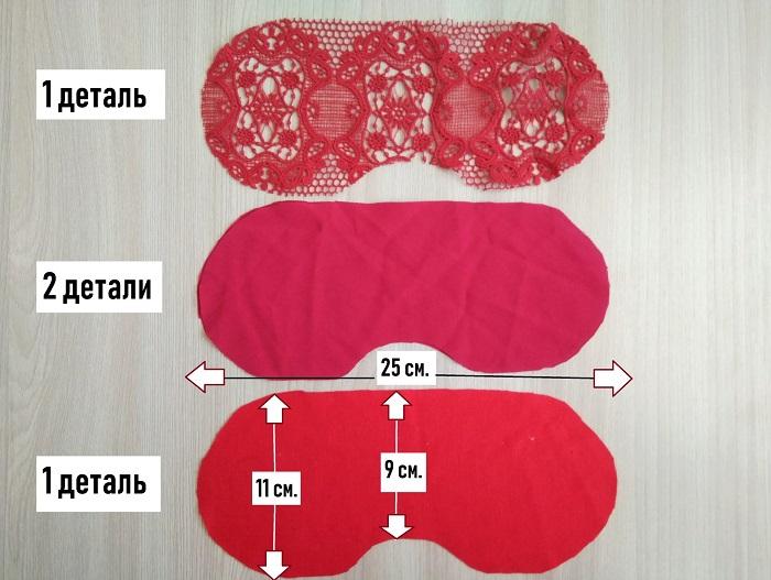 Вырезаны детали из разных тканей