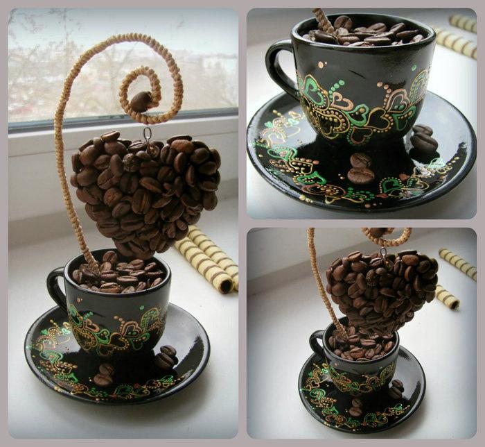Кофейное сердечко в кружке
