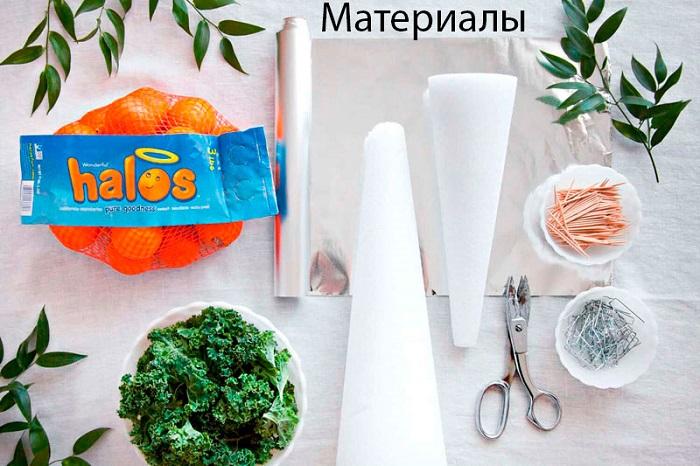 Материалы для елки из мандаринов