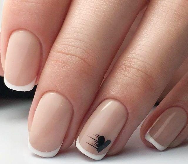 Французский маникюр коротких ногтях